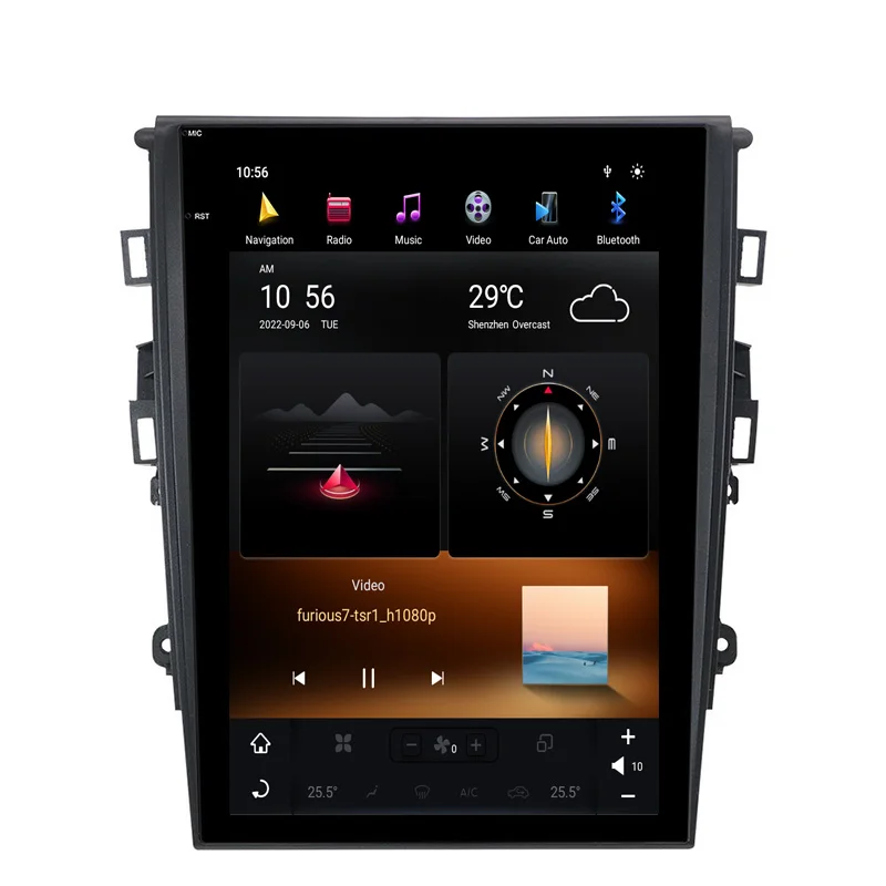 Car Tesla Style Android 11 For Ford Mondeo Fusion MK5 2013-2017 Car Radio GPS Navigation Player Carplay 4G