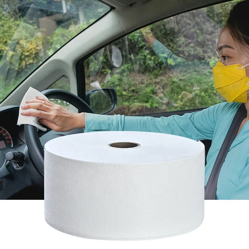 China Manufacturer Poly Spunlace Nonwoven Fabric for Disposable Dry Towel Raw Material