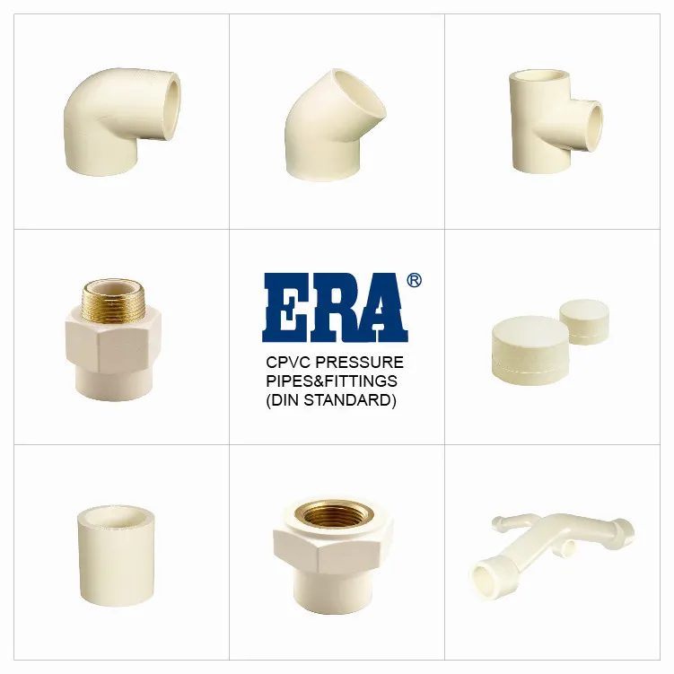ERA Din Standard CPVC Fitting Reduced Female Threaded Tee for CE Certification