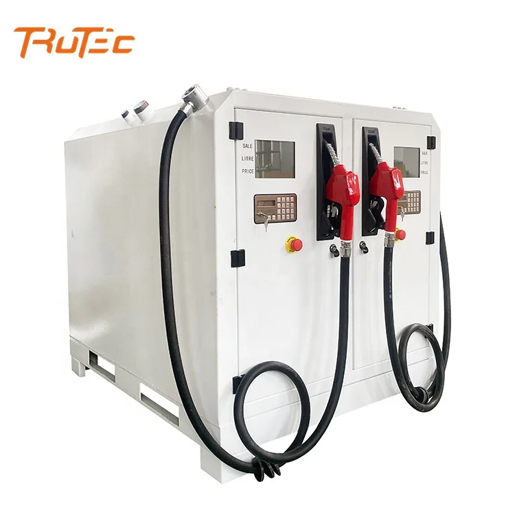 1000L Mini  petrol station with fuel pumps power can be DC 12V/24V AC 220V