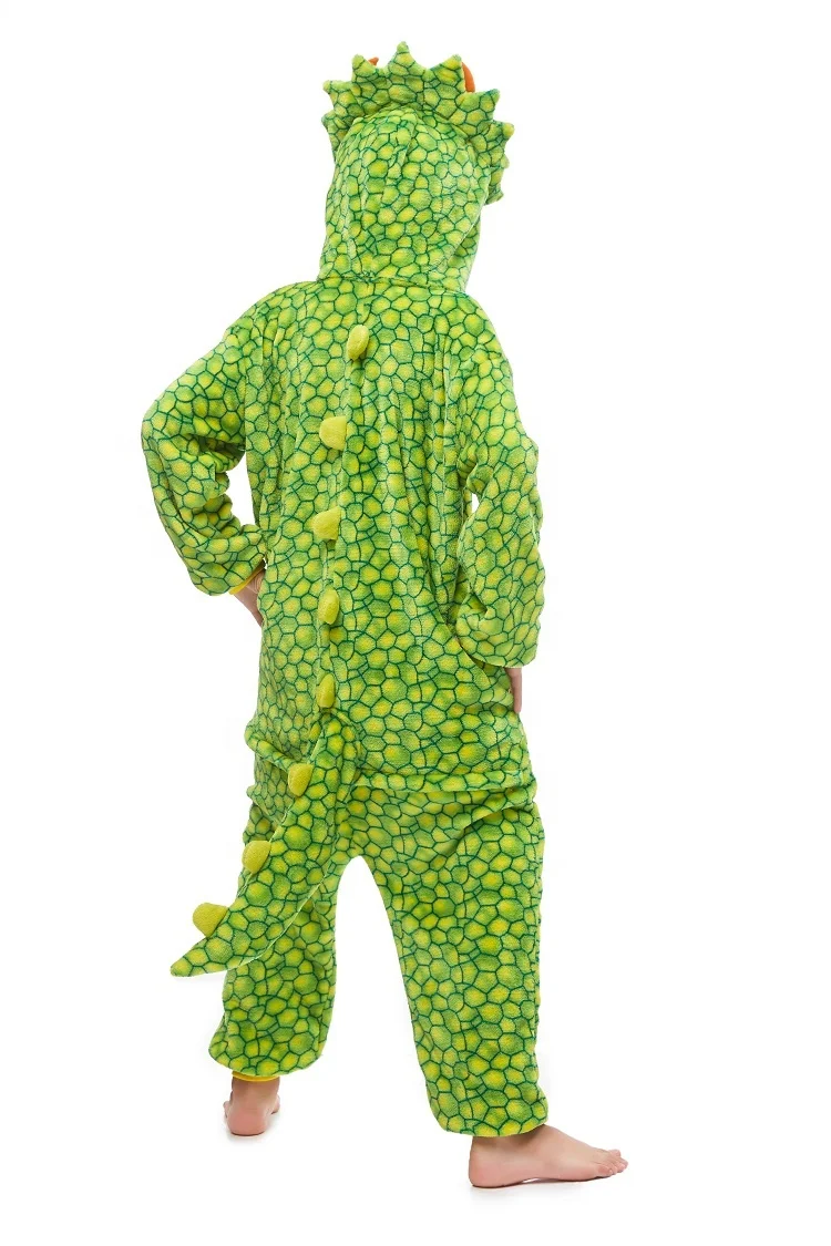 
children boys girls cute cartoon animal Flannel Warm sleepwear Triceratops onesie Jumpsuit pajamas 