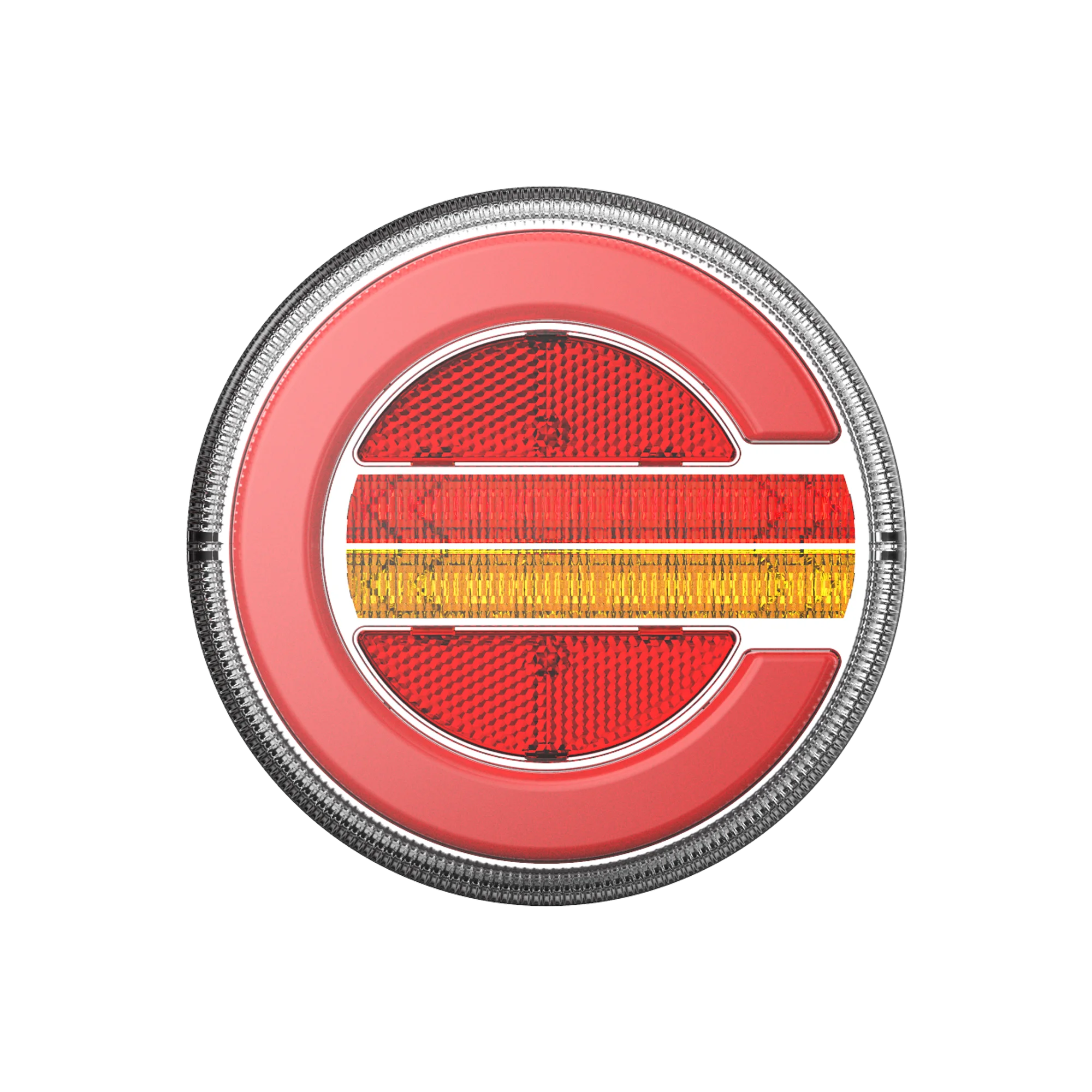 E-mark Hamburger 5.5' Inch Round Tail Led Lights Multi-function Position bus rear brake light indicator lights For Rv Trailer