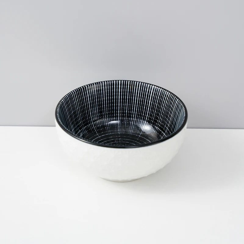 Huilang Popular Ceramic Bowl Ceramic Western Design Printing Salad Bowl Porcelain High-Quality Craftsmanship Dinnerware Set