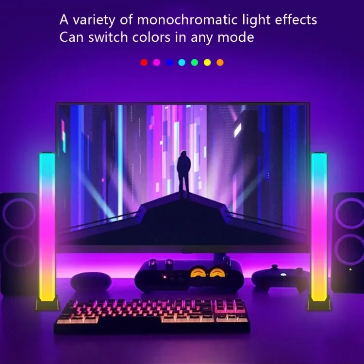 RGB Light Bar for Desk Gaming Setup USB Powered Keyboard Light Color Change Modes LED Ambient Lights for Computer