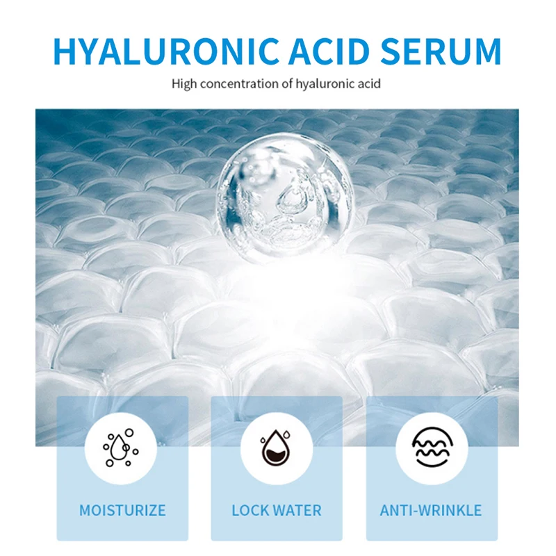 Custom Best Skin Care Face Nourishing Moisturizer Hydrating Anti Age Anti Wrinkle Brightening Pure Hyaluronic Acid Serum