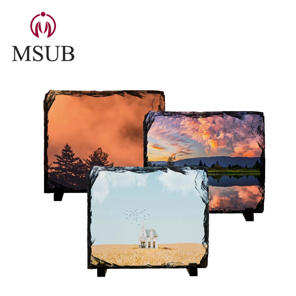 
2020 stone custom design Sublimation Photo Slate Rock Plaque decoration 