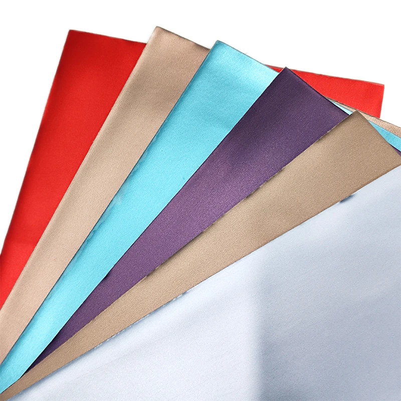 Matte Metallic TPU Coated Artificial Reflective Fabric Solid Color Decorative Synthetic Leather Material For Bags/Hats/Shoes