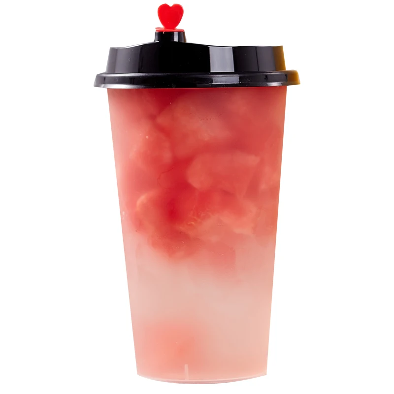 22oz 700ml Disposable PP Plastic Boba Tea Bubble Tea Beverage Cups with Lids