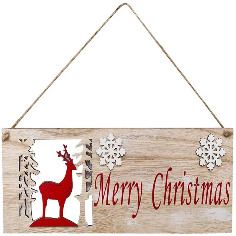 Customized Logo Pattern Shaped Design Wood Deer And Bear Wall Art Decorations Trees And Wooden Christmas Ornaments