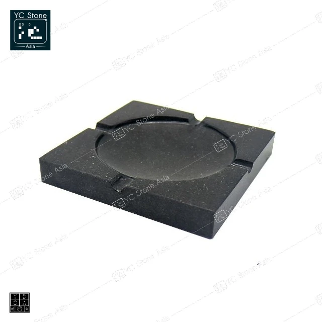
YC STONE ASIA: Hot Sale Modern Black and White Splicing Ashtray, Natural Marble Decoration Square Shape Ashtray Holder 