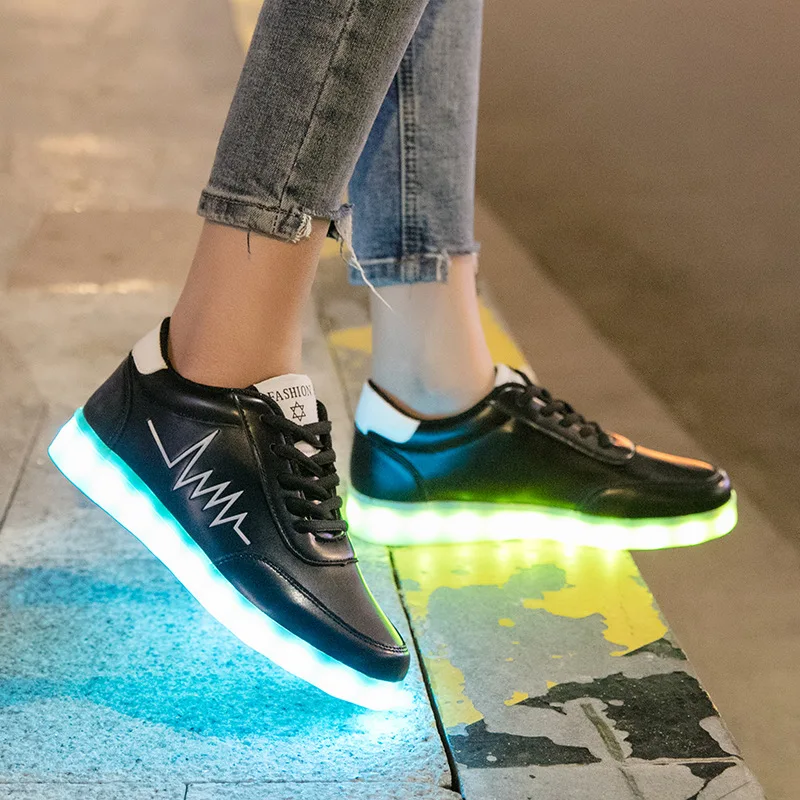 Colorful Light For Lovers Led Shoes Running Charging Men And Women Board