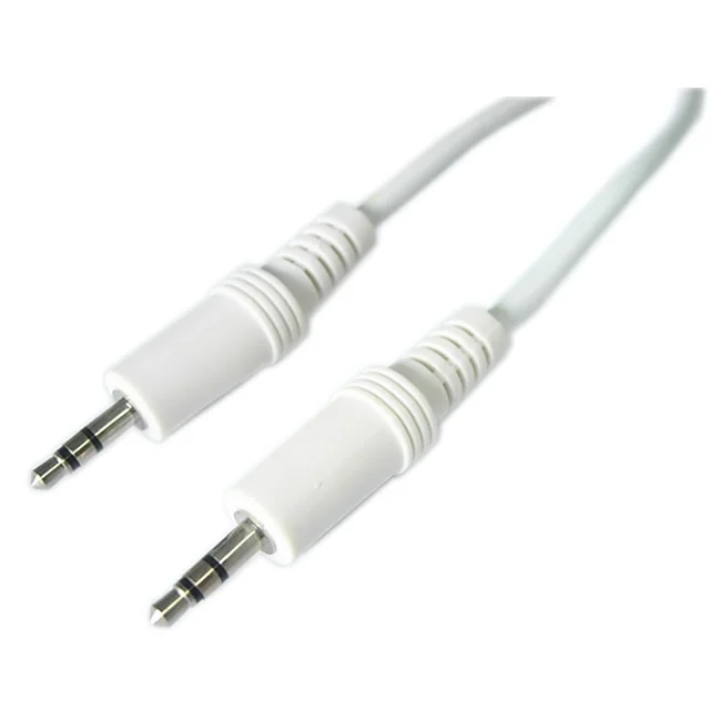 Aux-кабель белый цвет 3,5 мм стерео штекер-штекер