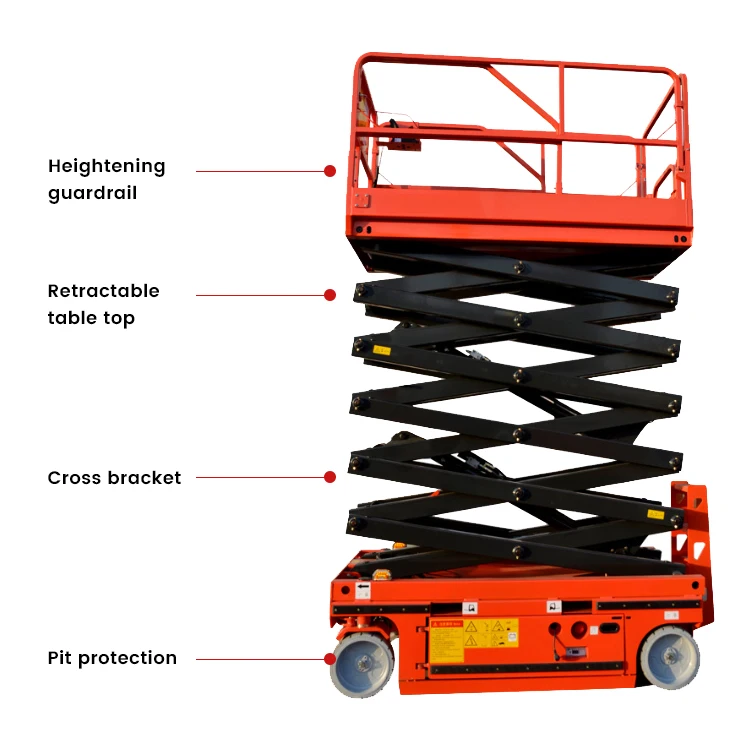 CE ISO 4m 8m 12m Load 500kg 1000kg Manual or battery Electric Scissor Lift Mobile Hydraulic Scissor Lift for Window Cleaning