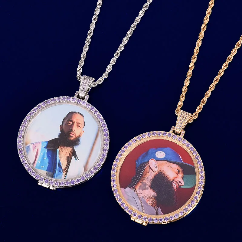 Custom Photo Memory Medallions Solid Couple Pendant Necklace Hip Hop Fashion Personalized Jewelry Can Custom Letter
