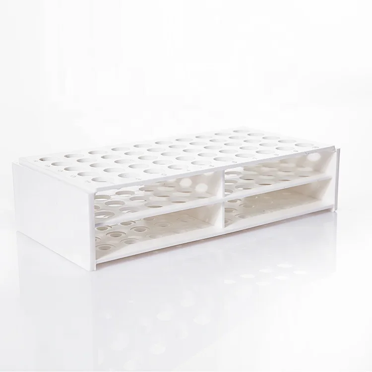 Medical tube holder plastic multi-use 50 holes test tube rack for lab use
