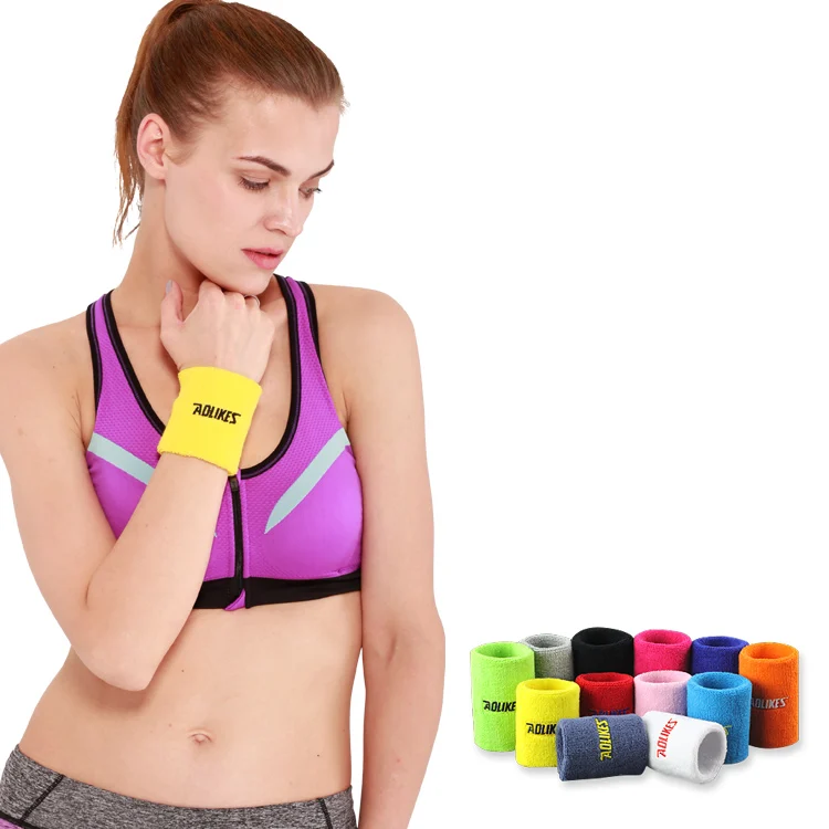 Aolikes Wholesale Pure Cotton Wristband Comfortable Breathable Towel Sweatband Wrist Support For Sports and Fitness