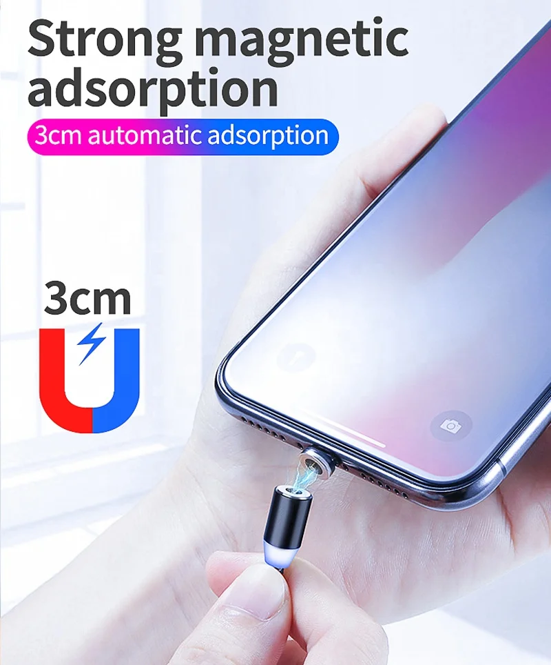 3 в 1 Плетеный USB зарядный кабель Магнитный адаптер Micro USB Type C зарядное устройство для iPhone и Android
