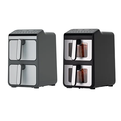 New Design Smart Stainless Steel Air Fryer Oven With LCD Display 10L Oil-free Dual Basket Air Fryer