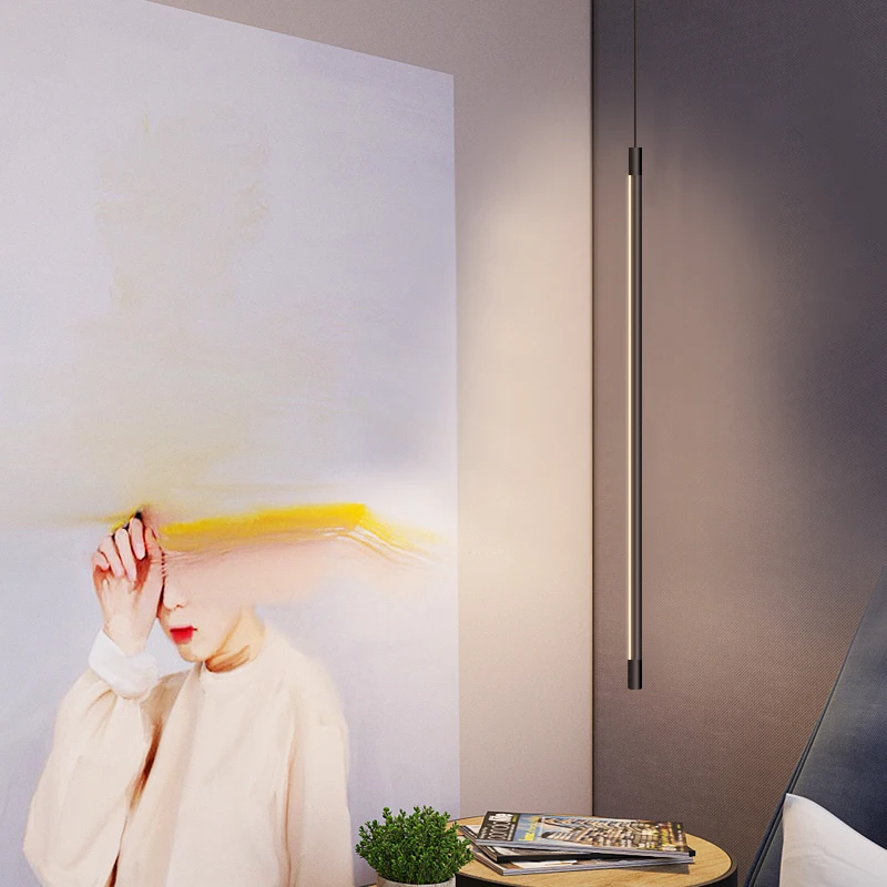 
Nordic Design Modern Black LED Hanging Suspended Pendant Lights Lamp for Bedroom Living Room Loft Nordic Home Decorative 