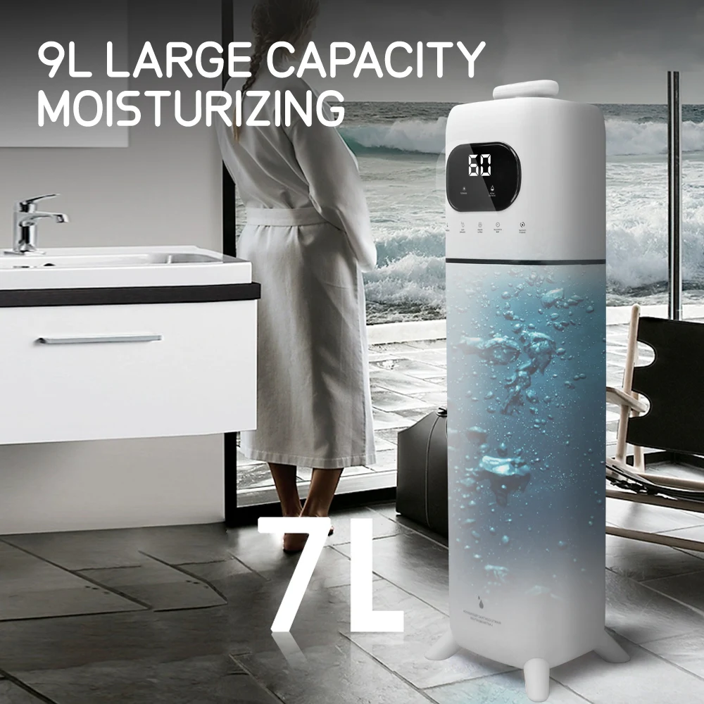 Hot Sale Wholesale Big Digital Display Touch Screen Household Quiet Top Fill Cool Mist Ultrasonic Humidifier
