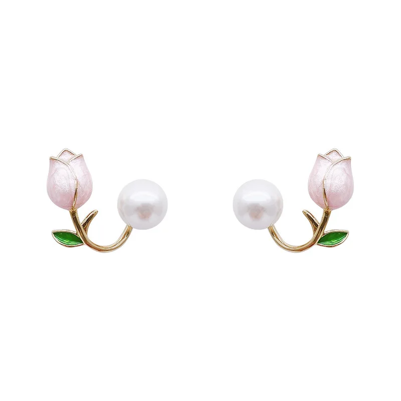12 Styles Elegant French White Flower Asymmetric Earrings Girls Gentle Temperament Chain Tassel Earrings Fashion Jewelry Gift
