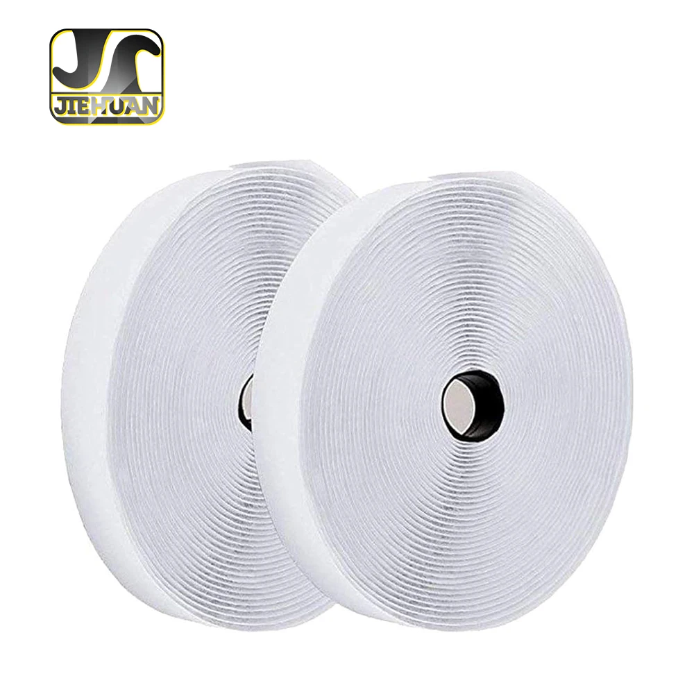 2 Inch Premium Hook and Loop Tape Fastener Heavy Duty Strips Self-adhering Tape Roll Fabric with Adhesive Nylon Woven Tape 1inch