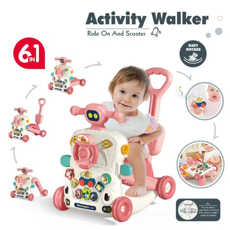 Adjustable height Multifuncional Baby Walker folding Activity Kid Scooter Baby Walker Sit To Stand Learning Walker Kids