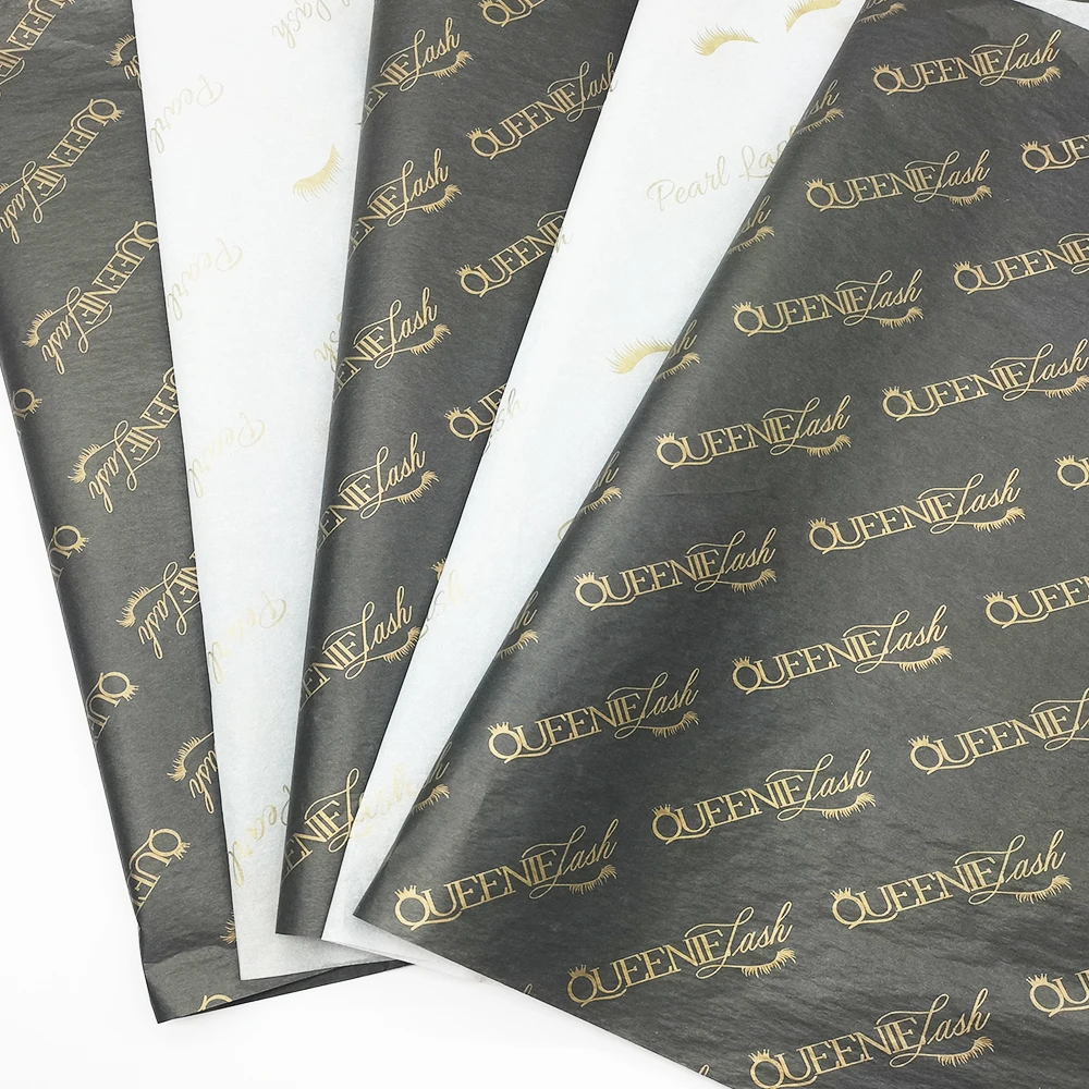 Customized Printed Gold Foil Logo Gift Tissue Paper Packaging Clothing Flower Wrapping Paper Roll For Packing