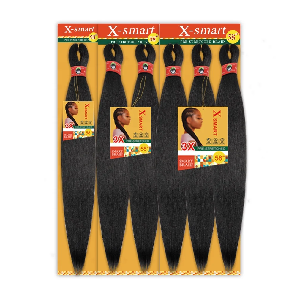 Оптовая продажа синтетических частных этикеток Kanekalons предварительно растягивающаяся Экспрессия 1X2X 3X синтетические плетеные волосы