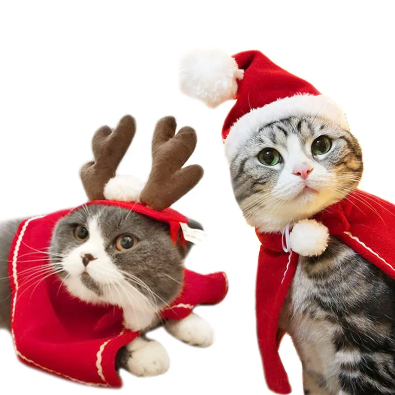 Hot sale christmas creative pet soft clothes scarf dog cat clothes cloak transformation holiday
