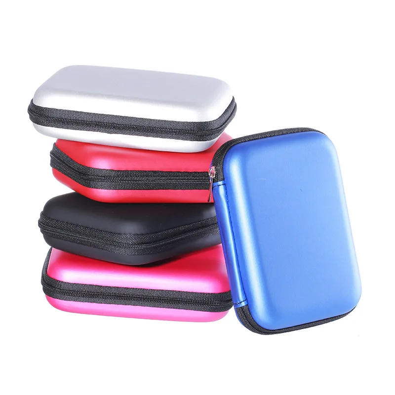 
varied colors hard shell PC PPB coral fleece velvet with mesh pocket metal zipper mini storage case carry pouch for game machine 