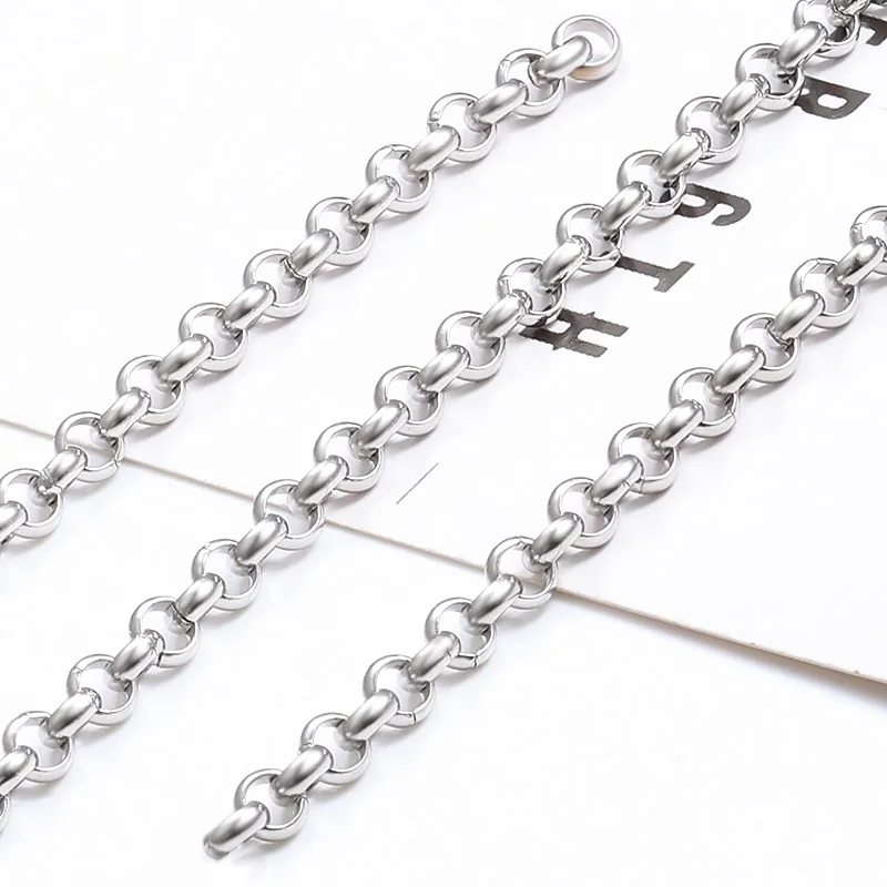 Custom/Stock Small Ring Link Stainless Steel Chain DIY Jewelry Making Accessories Findings for Necklace