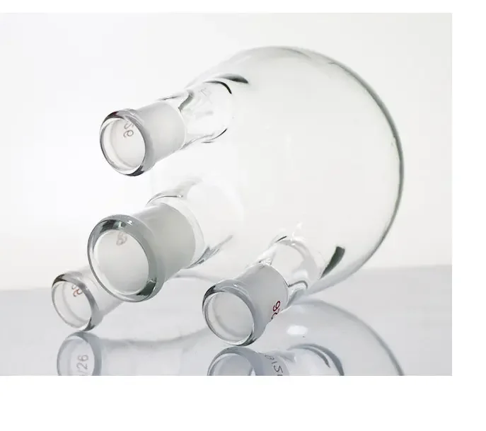 Лабораторная поставка колба из боросиликатного стекла 500 мл с четырьмя горлышками стандартная для кипения во рту