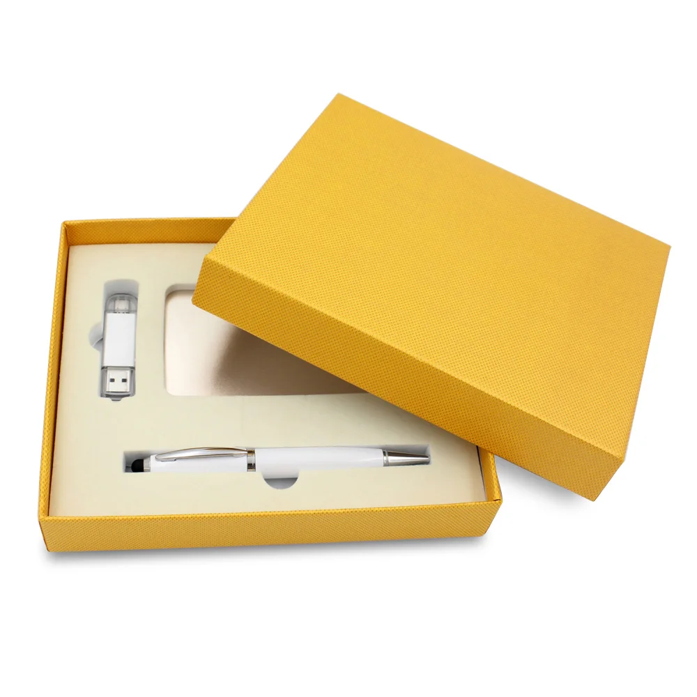 Premium business promotional gift customized logo printing 6000mAh slim power bank business gift set