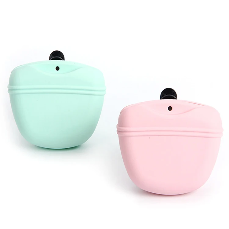 Bpa free food grade silicone Pet Puppy Pouch Walking Food Treat Snack Bag Silicone Portable Dog Feeding Training Bags