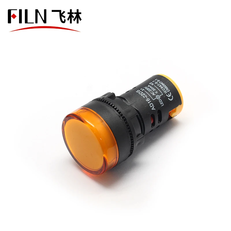 filn 22mm plastic led indicator light black shell signal lamp indicator lamp green yellow pilot lamp