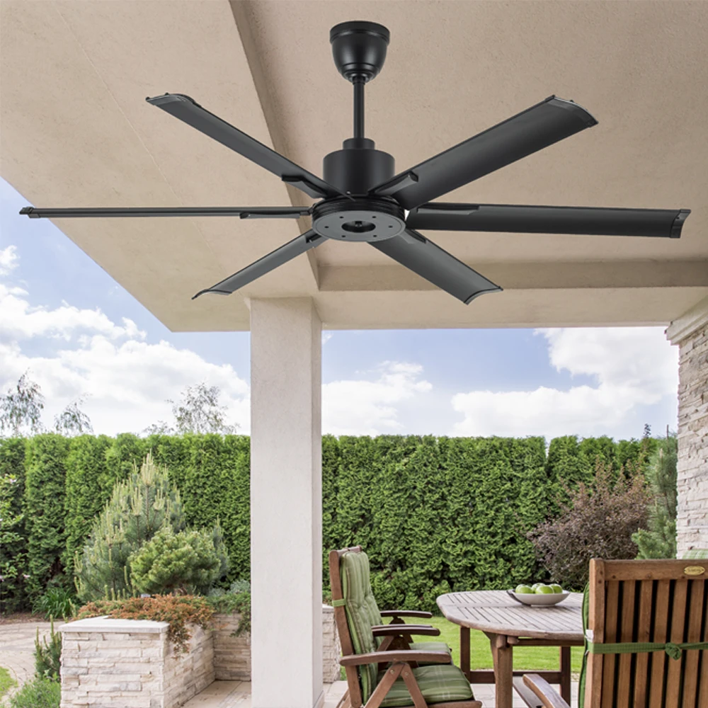 60inch,72inch Industrial Style Aluminum Blade Ceiling Fan Quiet BLDC Energy Efficient Ceiling Fan and Ideal for Large Spaces