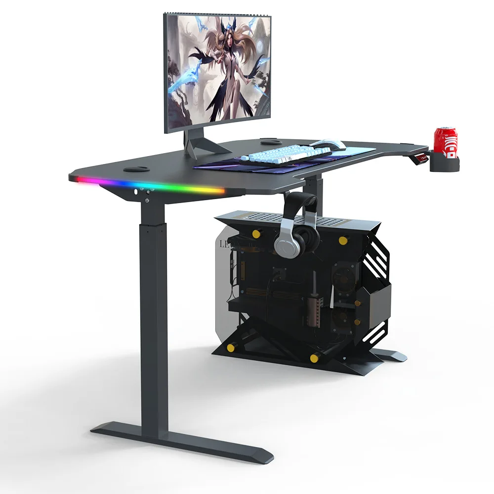 2023 Hot  Standing Desk Intelligent Lifting Table Leg RBG Electric Gaming Lifting Desk for home