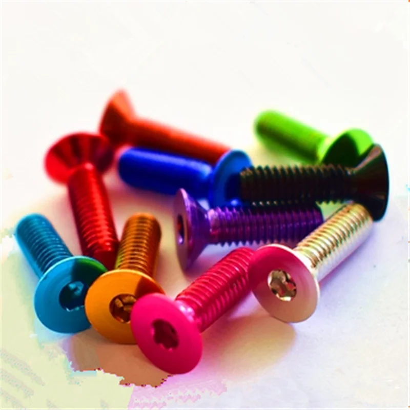 Aluminum Alloy Flat ScrewsHex Socket Countersunk head Screws Bolts Anodized Color M3 M4 M5 M6