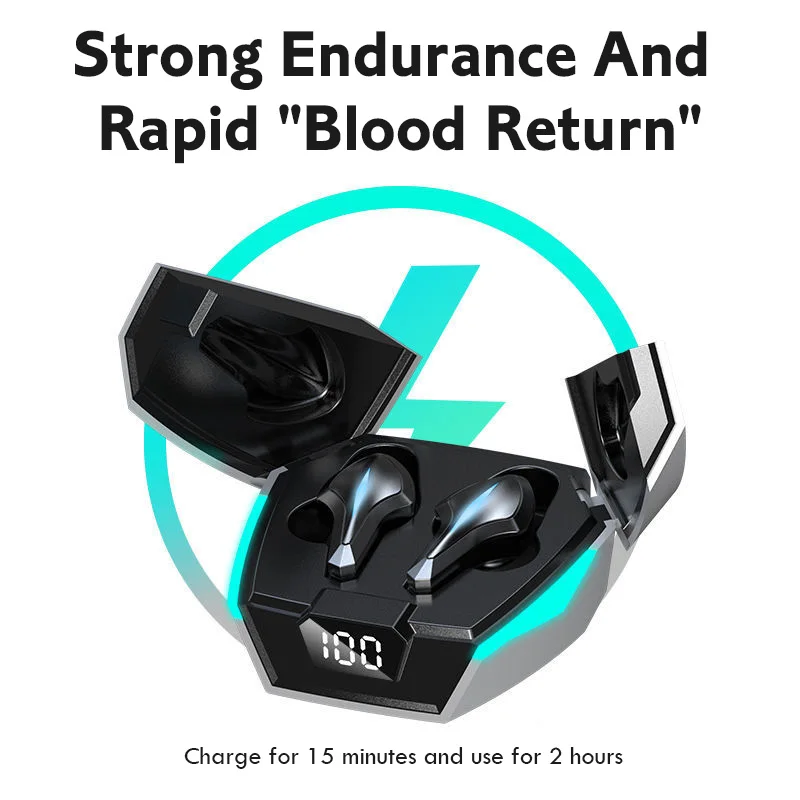 Car Model K12 Gaming Ture Wireless Earbuds Multicolor Game Lamp Headphones Wireless Bluetooth Earbuds With Power Digital Display