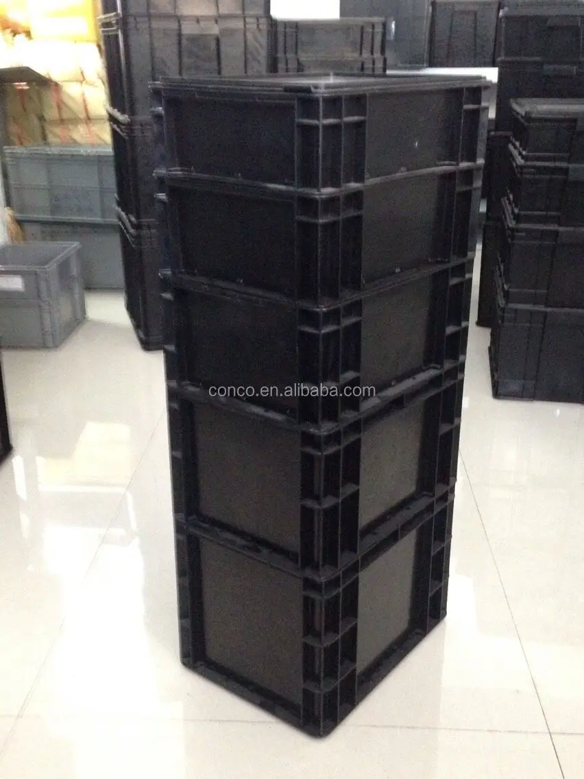 CONCO Anti static Esd Tote Box with Divider Conductive Plastic storage Bin