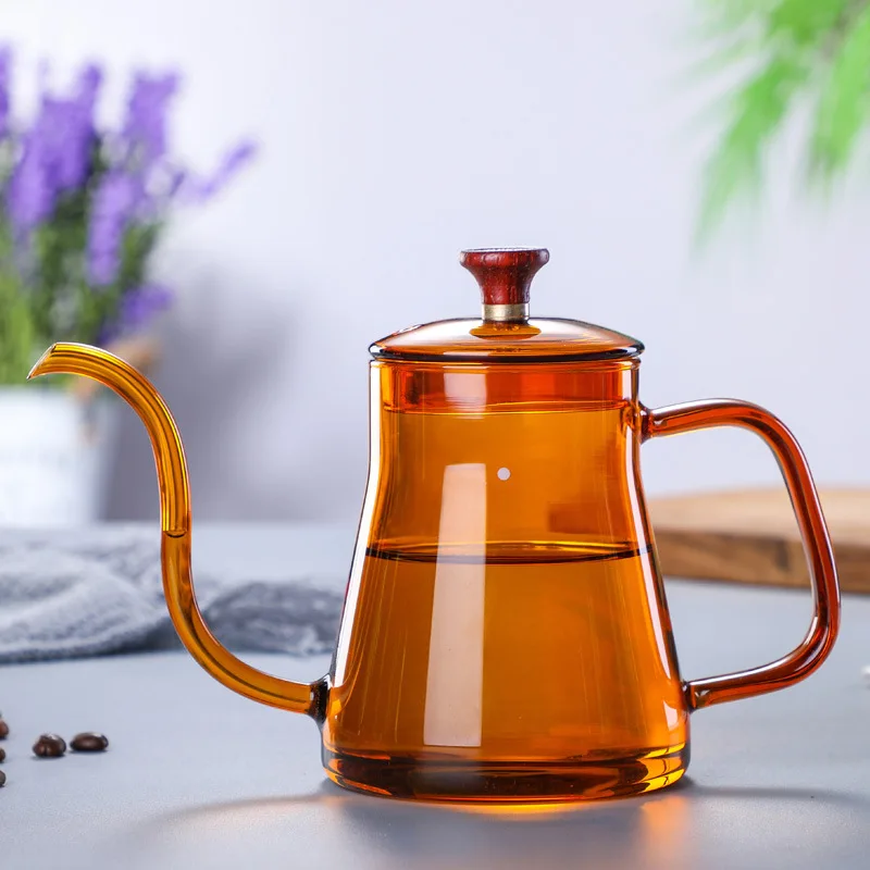 Retro Color Amber Clear Glass Coffee Server Pour Over Coffee Pot