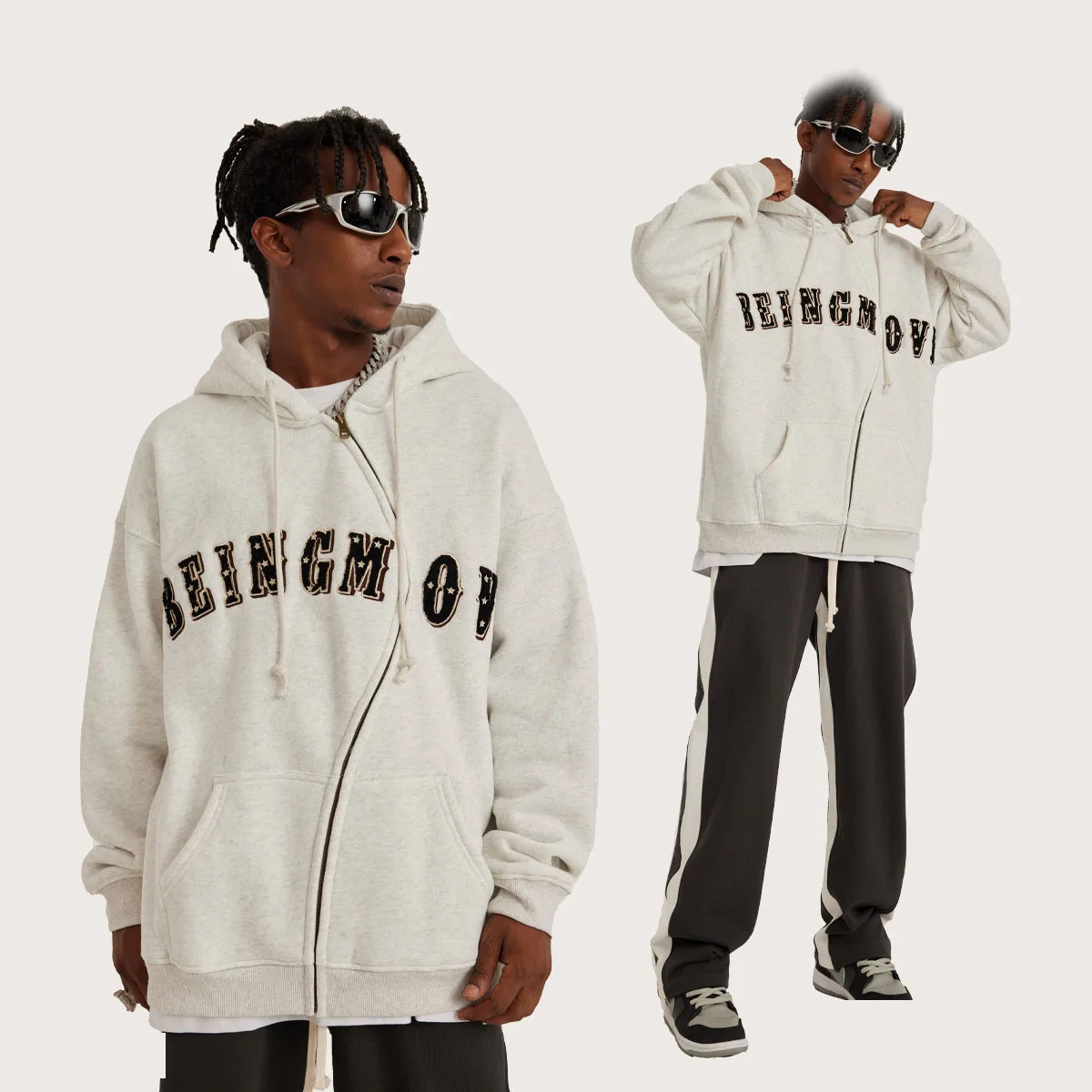 high quality zip heavyweight embroidery pullover zip up boxy manufacturer custom zip up hoodie men print logo sweatshirt