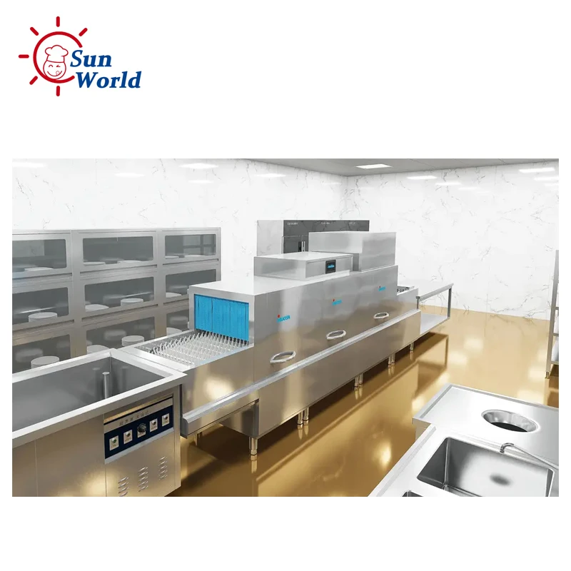 Fully automatic dish washing kitchen appliances hotel school restaurant commercial dishwasher machine
