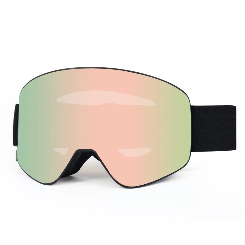 Manufacturer wholesale No brand logo Cylindrical lens magnetic ski goggles men women anti fog ski glasses snowboard snow goggles