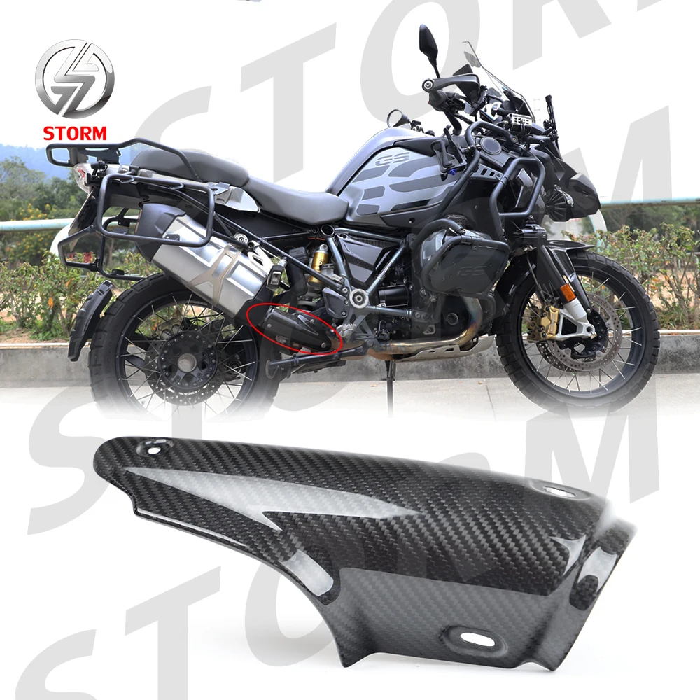 New Aftermarket Motorcycle Exterior Parts Dry And Preperg Carbon Fiber Exhaust Cover For BMW R1250 GS