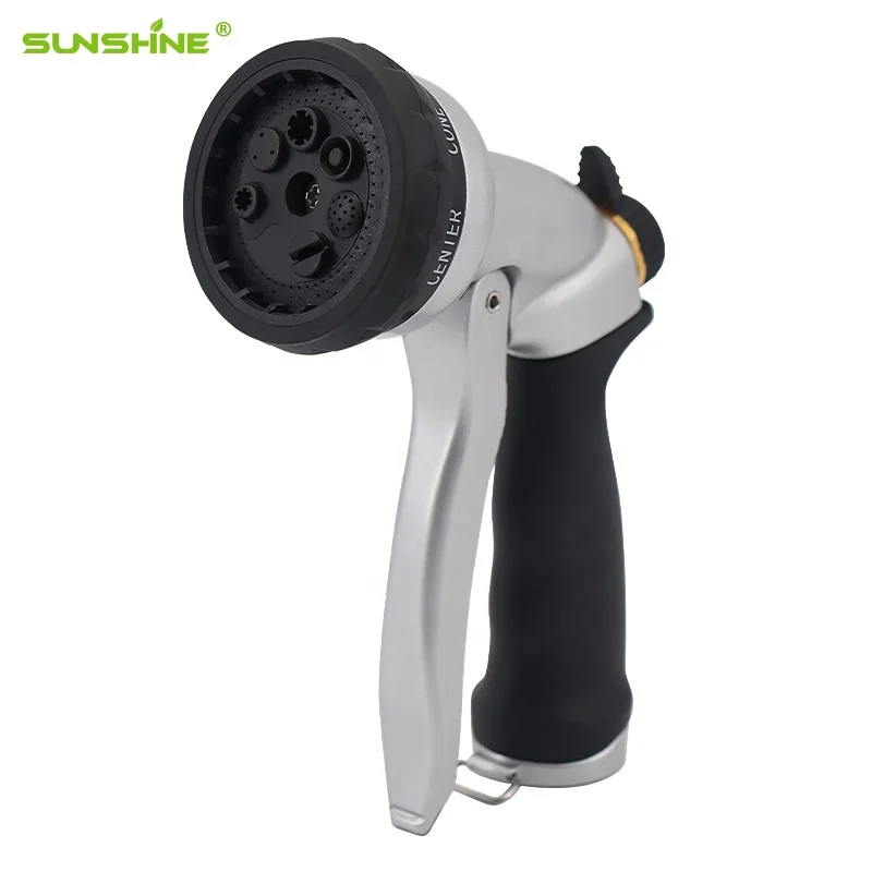 SUNSHINE Multipurpose Ergonomic Front Trigger gardening water gun heavy duty zinc alloy garden hose sprayer nozzle