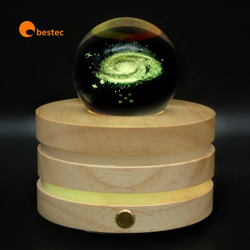 Hot sale 6 inch Wood Rectangle Display Pedestal,Wooden Rectangle Led Lights Display Base for Acrylic,Wood Night LED Light