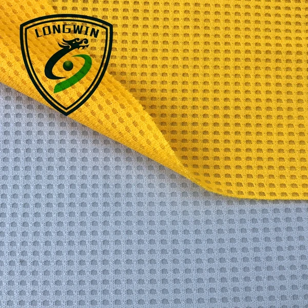 Фабричная спортивная ткань, 100% полиэстер, трикотажная сотовая ткань, вафельная ткань из микрофибры