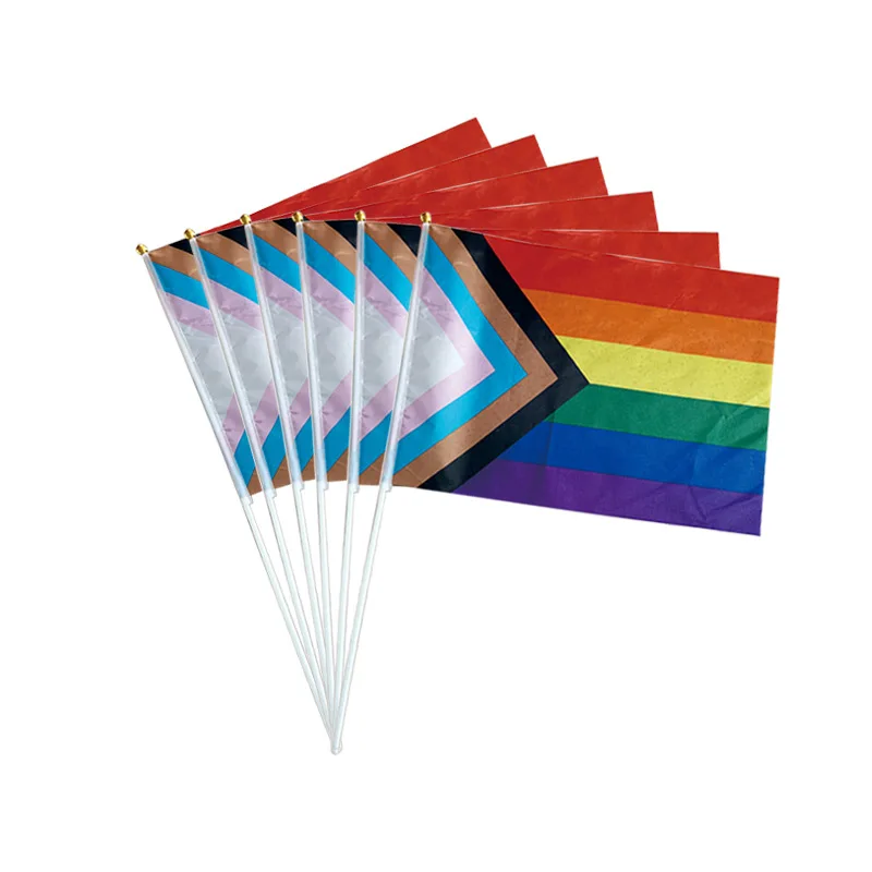 Custom printing fans waving banner hand flag with stick